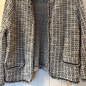 Max Studio Black and White Textured Blazer